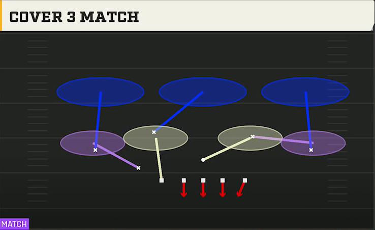 3-4 Multiple Defense 3-3-5 Penny Cover 3 Match play diagram