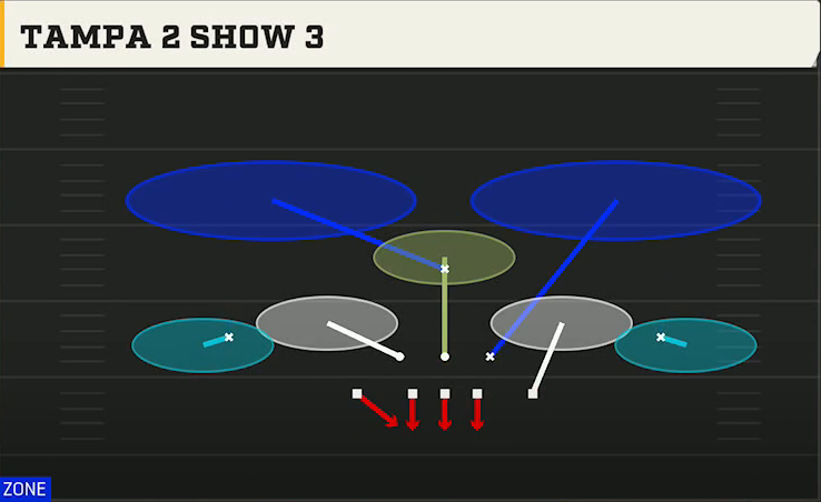 3-4 Multiple Defense 3-4 Grizzly Tampa 2 Show 3 play diagram