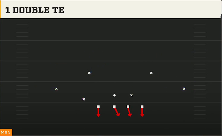 3-4 Man Defense Dime 2-3-6 1 Double TE play diagram
