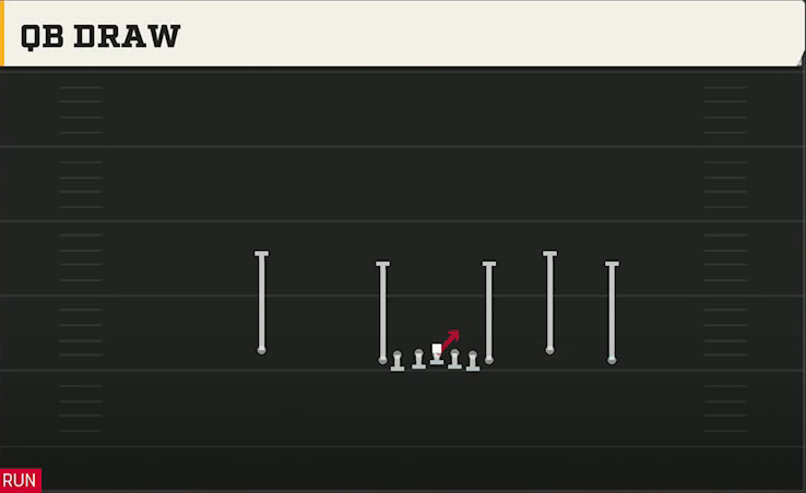 Navy Offense Flexbone Empty QB Draw play diagram