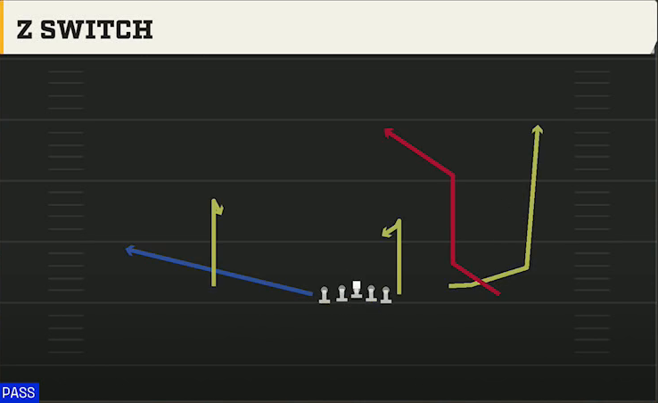 Navy Offense Flexbone Empty Z Switch play diagram
