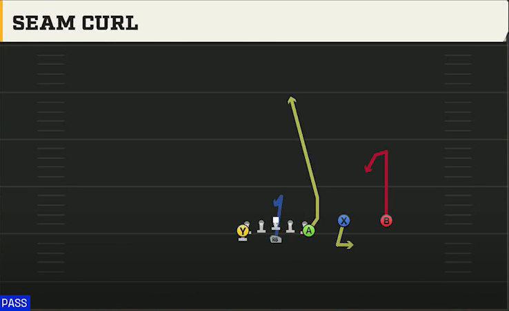 Air Force Offense Flexbone Twins Over Seam Curl play diagram