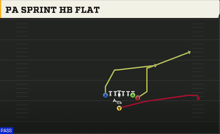 Nevada Offense Goal Line Normal PA Sprint HB Flat play diagram