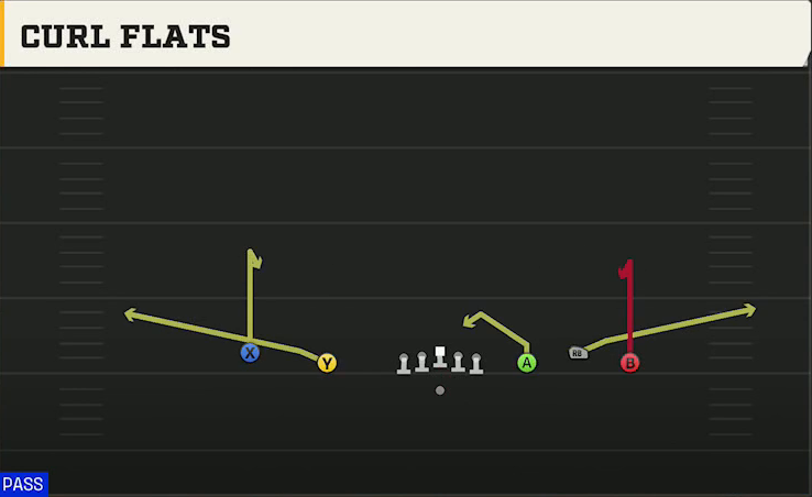 Delaware Offense Gun Empty Trio Curl Flats play diagram