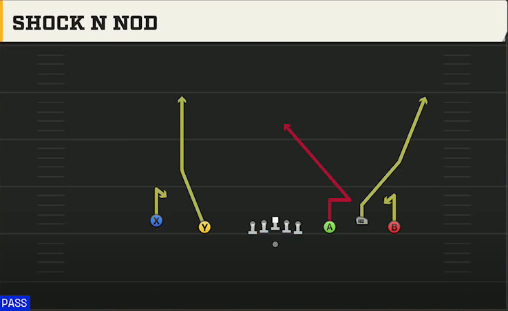 Notre Dame Offense Gun Empty Trio Shock N Nod play diagram