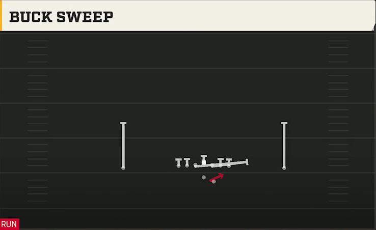 Kent State Offense Gun Ace Offset Buck Sweep play diagram