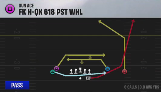 Air Raid (Alternate Offense) Gun Ace FK H-qk 618 Pst Whl play diagram