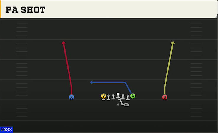 Wyoming Offense Gun Ace PA Shot play diagram