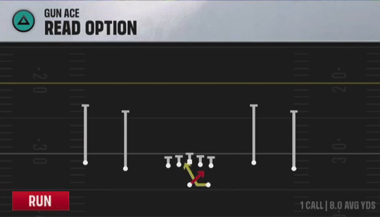 Wyoming Offense Gun Ace Read Option play diagram