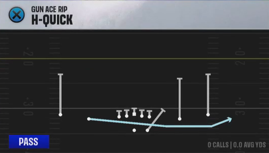 Air Raid (Alternate Offense) Gun Ace Rip H-quick play diagram