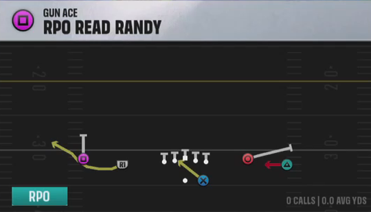 Air Raid (Alternate Offense) Gun Ace Rpo Read Randy play diagram