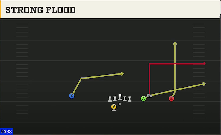 Northwestern Offense Gun Box Offset Wk Strong Flood play diagram