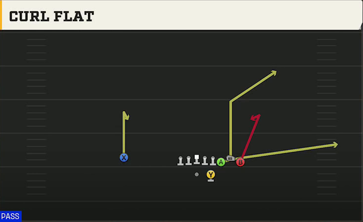 Cincinnati Offense Gun Bunch HB Str Curl Flat play diagram