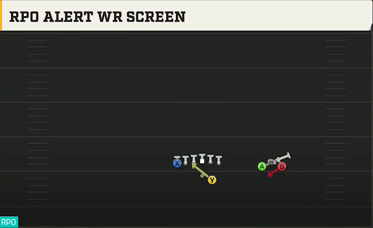 Toledo Offense Gun Bunch Open TE RPO Alert WR Screen play diagram