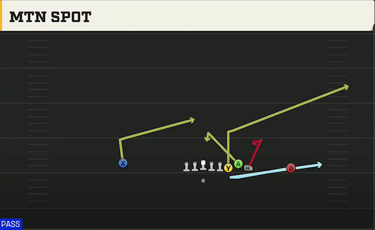 Pittsburgh Offense Gun Empty Bunch Quads Mtn Spot - play diagram