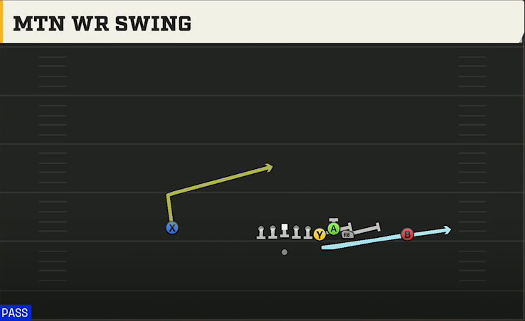 Pittsburgh Offense Gun Empty Bunch Quads Mtn WR Swing play diagram
