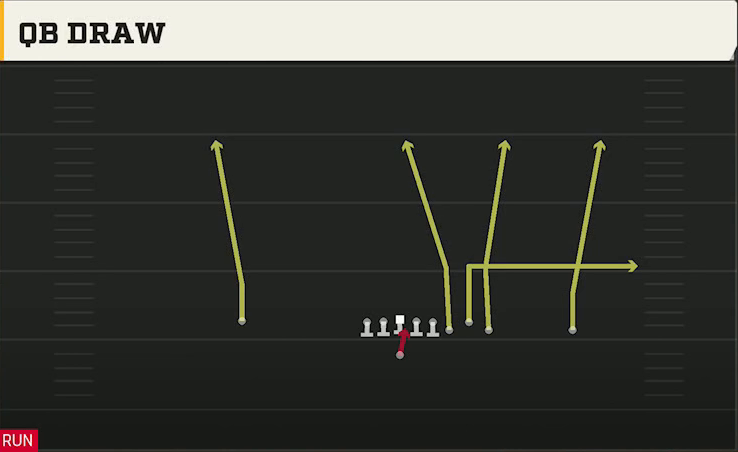 Pittsburgh Offense Gun Empty Bunch Quads QB Draw play diagram
