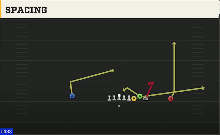 Pittsburgh Offense Gun Empty Bunch Quads Spacing play diagram