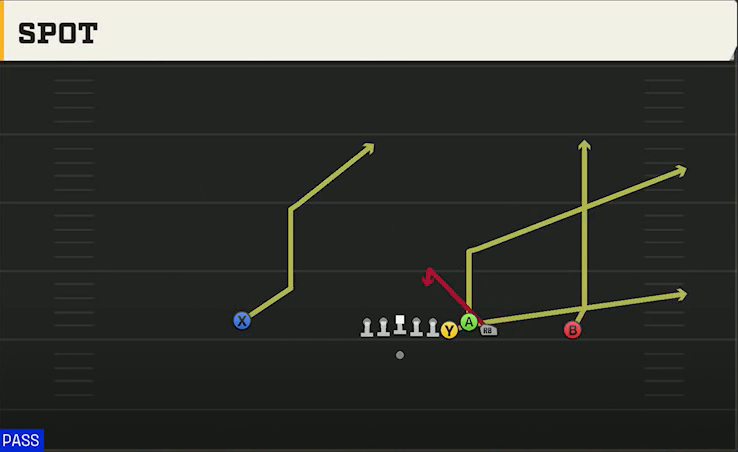 Pittsburgh Offense Gun Empty Bunch Quads Spot play diagram
