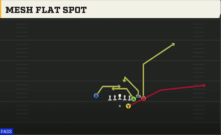 Cal Offense Gun Bunch Str Nasty Mesh Flat Spot play diagram