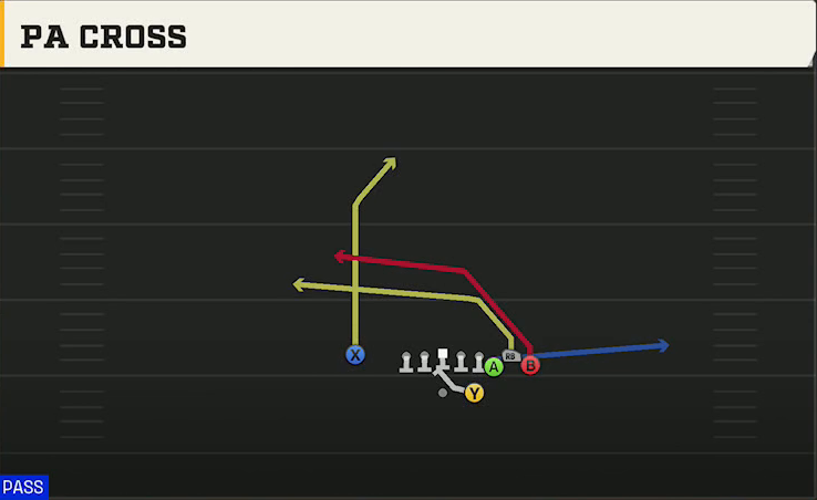 Wyoming Offense Gun Bunch Str Nasty PA Cross play diagram