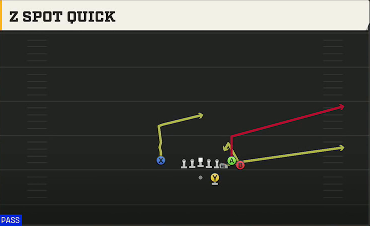 Cal Offense Gun Bunch Str Nasty Z Spot Quick play diagram