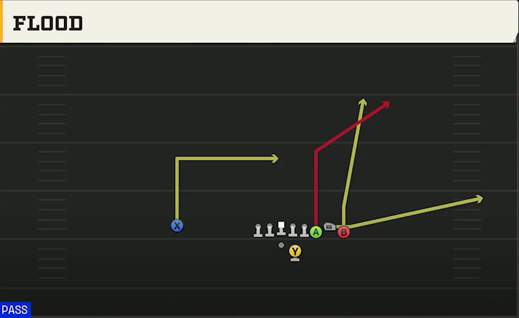 Stanford Offense Gun Bunch Str Offset Flood play diagram
