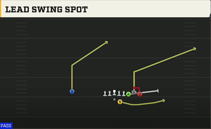 Indiana Offense Gun Bunch Str Offset Lead Swing Spot play diagram