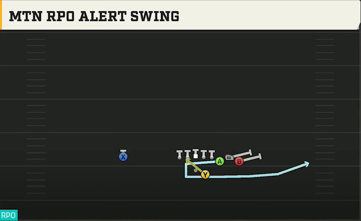 Eastern Michigan Offense Gun Bunch Str Offset Mtn RPO Alert Swing play diagram