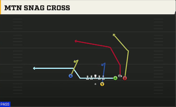 Pittsburgh Offense Gun Bunch Str Wide Mtn Panthers Cross play diagram