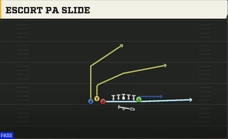 Florida Offense Gun Bunch TE Escort PA Slide play diagram