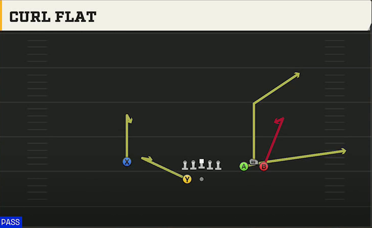 Pittsburgh Offense Gun Bunch Wide Curl Flat play diagram