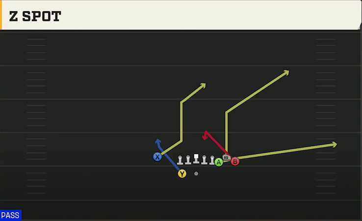 Toledo Offense Gun Bunch X Nasty Z Spot play diagram
