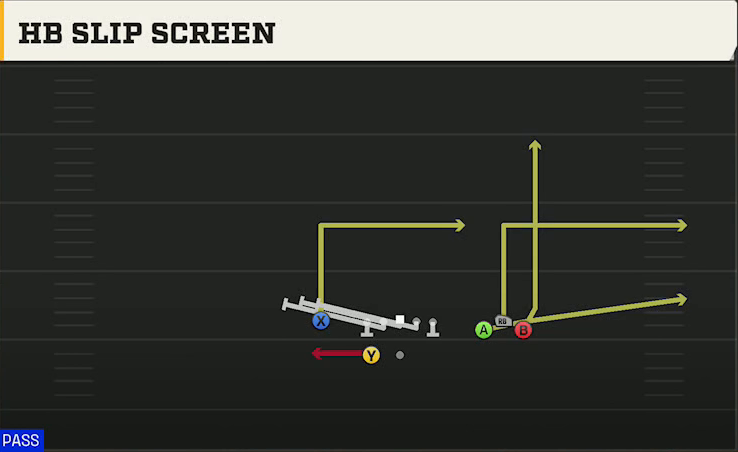 Washington State Offense Gun Bunch Y-Flex HB Slip Screen play diagram