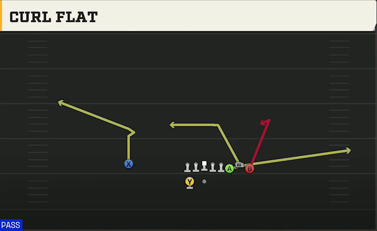 Illinois Offense Gun Bunch Curl Flat play diagram