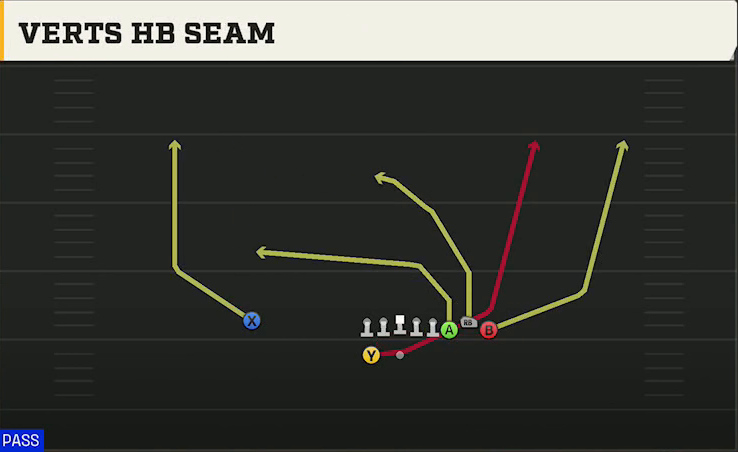 Charlotte Offense Gun Bunch Verts HB Seam play diagram