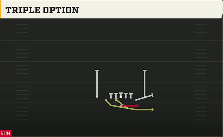 Rice Offense Gun Wingback Close Triple Option play diagram