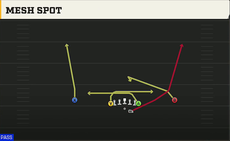 Kent State Offense Gun Deuce Mesh Spot play diagram