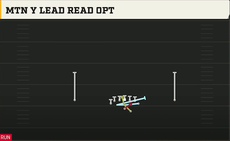 James Madison Offense Gun Deuce Mtn Y Lead Read Opt play diagram