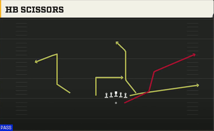 South Carolina Offense Gun Doubles Flex Y Off Close HB Scissors play diagram