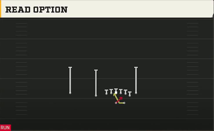 South Carolina Offense Gun Doubles Flex Y Off Close Read Option play diagram