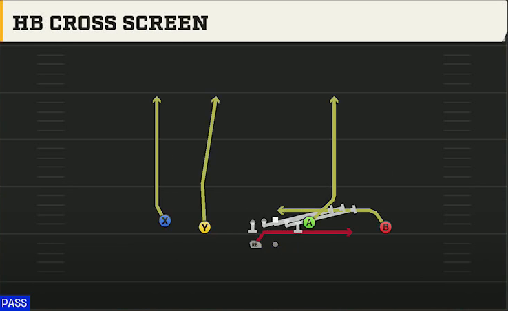 Utah State Offense Gun Doubles HB Wk HB Cross Screen play diagram