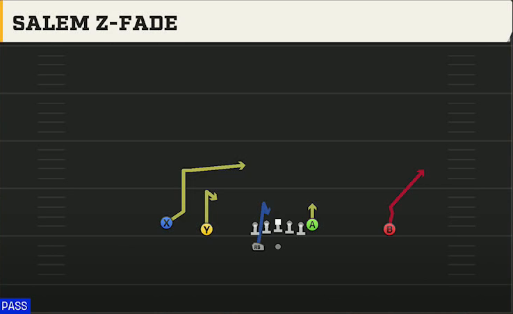 Arizona Offense Gun Doubles HB Wk Salem Z-fade play diagram