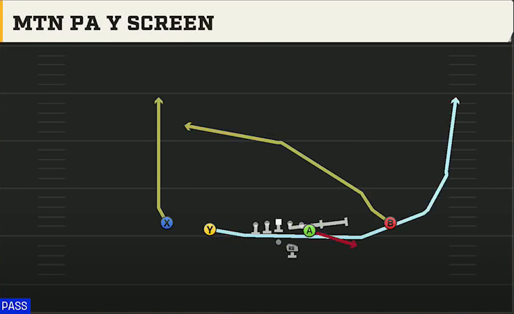 Fresno State Offense Gun Doubles Y Off Mtn PA Y Screen play diagram