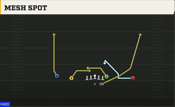Rutgers Offense Gun Doubles Mesh Spot play diagram