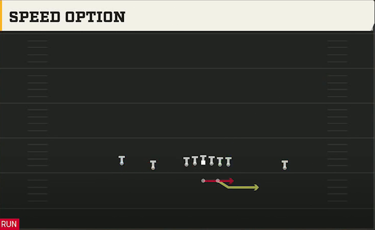 Option (Alternate Offense) Gun Doubles Speed Option play diagram