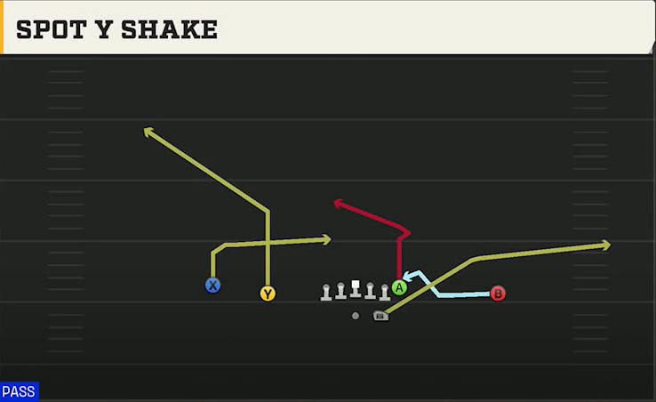 Toledo Offense Gun Doubles Z Spot Y Shake play diagram
