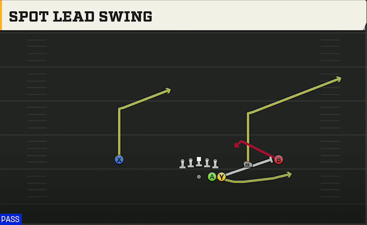 Spread (Alternate Offense) Gun Duo Slot Open Spot Lead Swing play diagram