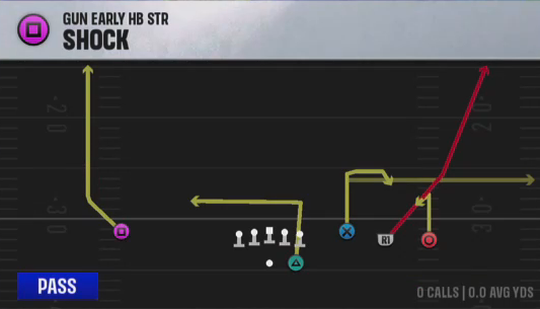 Air Raid (Alternate Offense) Gun Early HB Str Shock play diagram