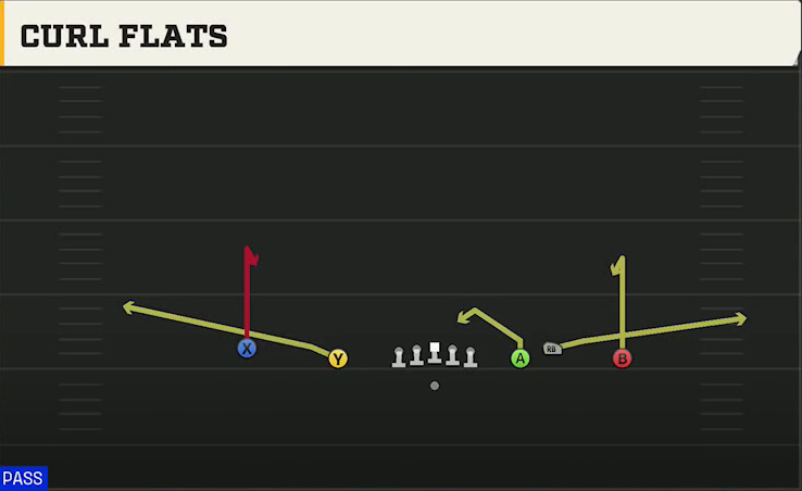 Michigan Offense Gun Empty Ace Trio Curl Flats play diagram